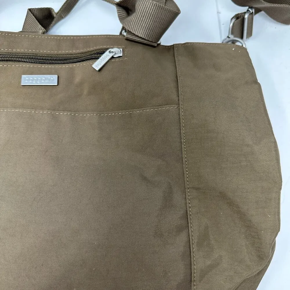 Baggallini Boulevard Tote Purse Laptop Travel Bag Brown Removable Strap